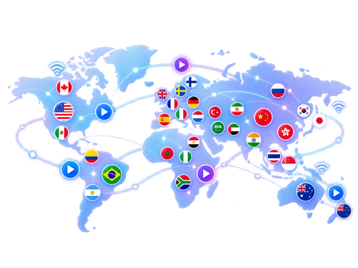 Sapphire IPTV international TV channels coverage world map
